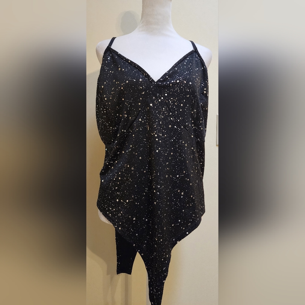 NWOT Black and Silver Bodysuit Size 3X